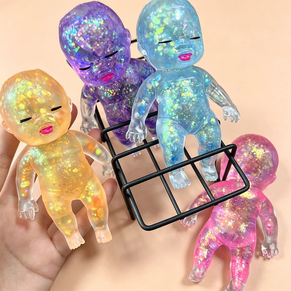 Sparkle Squishy Sensory Buddy- Glitter Stress Relief Fidget Toy