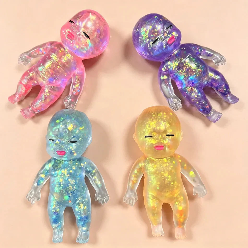 Sparkle Squishy Sensory Buddy- Glitter Stress Relief Fidget Toy