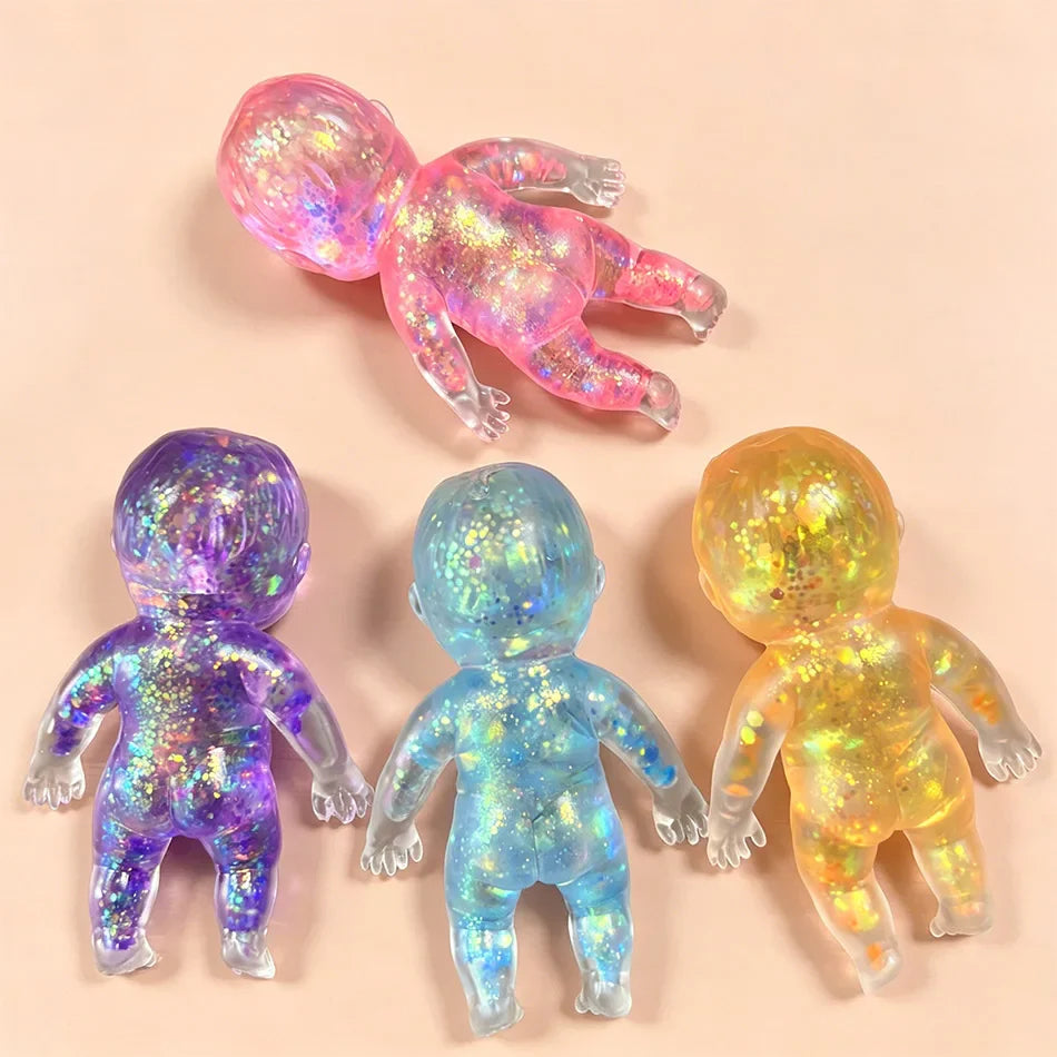 Sparkle Squishy Sensory Buddy- Glitter Stress Relief Fidget Toy